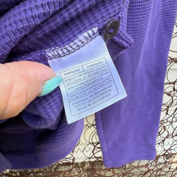 K-State Nike XXL Purple Henley Waffle Knit Pullover Hooded Long Sleeve Shirt - Picture 5 of 9